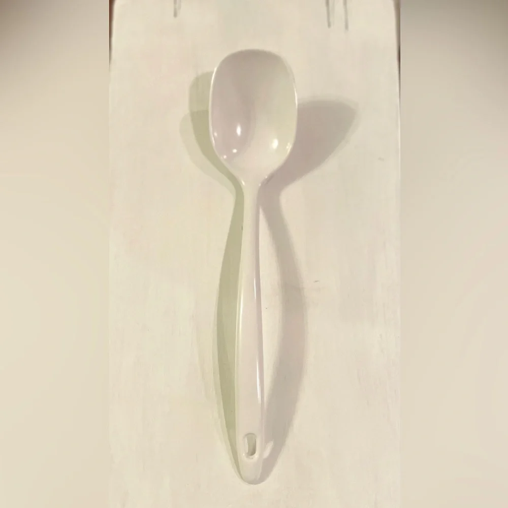 Vintage melamine spoon White Ivory 12 “ Inch Stir Serve‎ Farmhouse Classic
